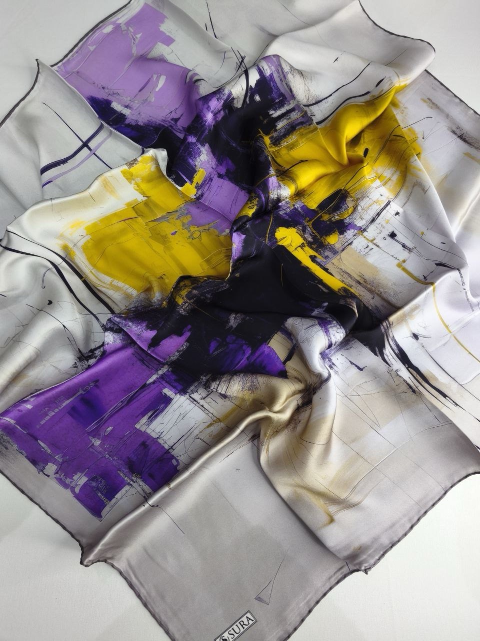 SURA Écharpe 100% SATİN DE SOIE