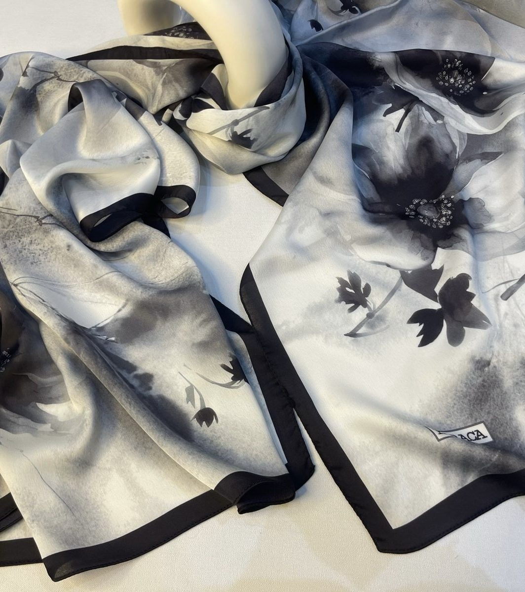 CHALE Mousseline de soie 70*190 cm